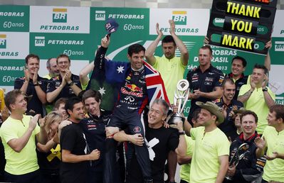 Fait marquant 2013 : le Départ de Mark Webber - en route vers le V6