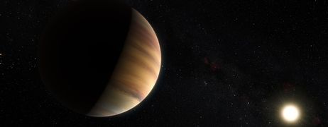 Vue d'artiste de l'exoplanète 51 Pegasi b, la première planète hors système solaire a avoir été découverte. [M. Kornmesser/Nick Risinger/EUROPEAN SOUTHERN OBSERVATORY - AFP]