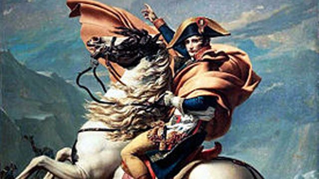Napoleon franchissant le col du Grand-Saint-Bernard [Wikipedia]