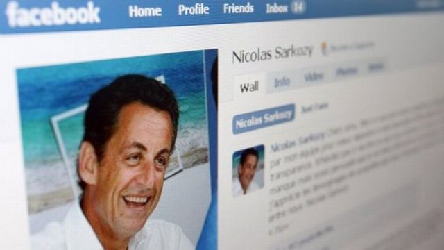 Mur de Nicolas Sarkozy sur le site Facebook, le 22 mai 2009. [AFP]