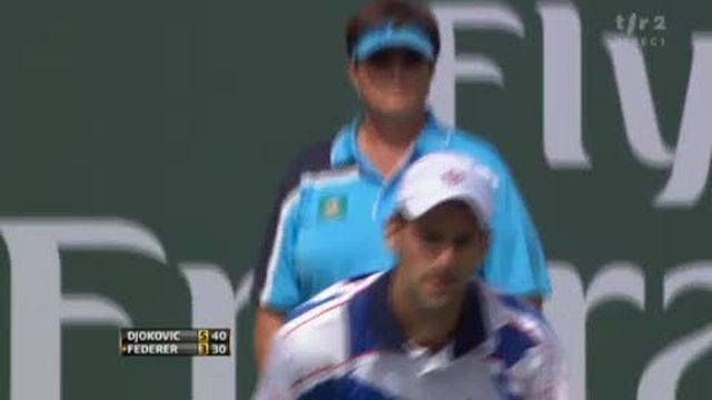 Tennis / 1/2 finale d'Indian Wells: Federer - Djokovic: Le Serbe break Federer à 2 reprises et s'impose logiquement 6-3 dans cette 1ère manche