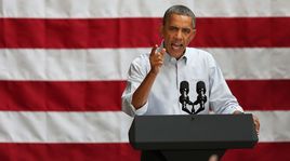 Barack Obama à Chicago le 12 août 2012. [Scott Olson - Getty Images North America / AFP]