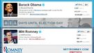 Au nombre d'abonnés sur Twitter, avantage Barack Obama qui compte près de 19 millions de "followers", contre un peu moins d'un million pour Mitt Romney [DR]