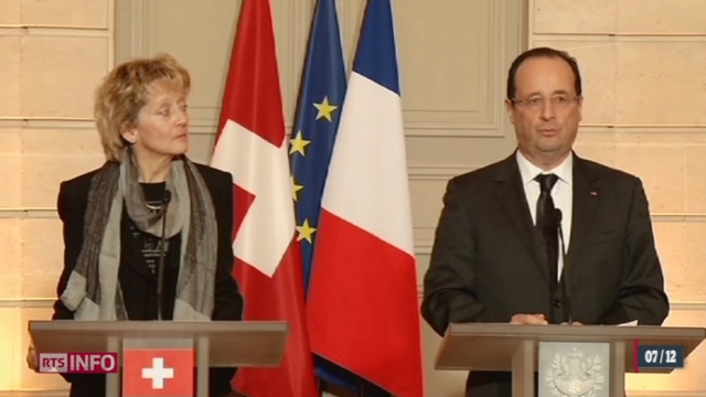 France: Eveline Widmer-Schlumpf a été reçue à l'Elysée par François Hollande
