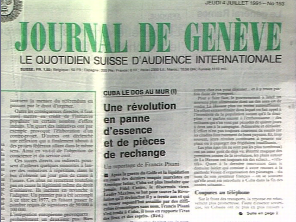 Le Journal de Genève en 1991. [RTS]