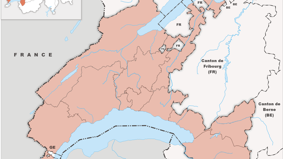 Le territoire du canton de Vaud en 2010. [Wikimedia commons ]