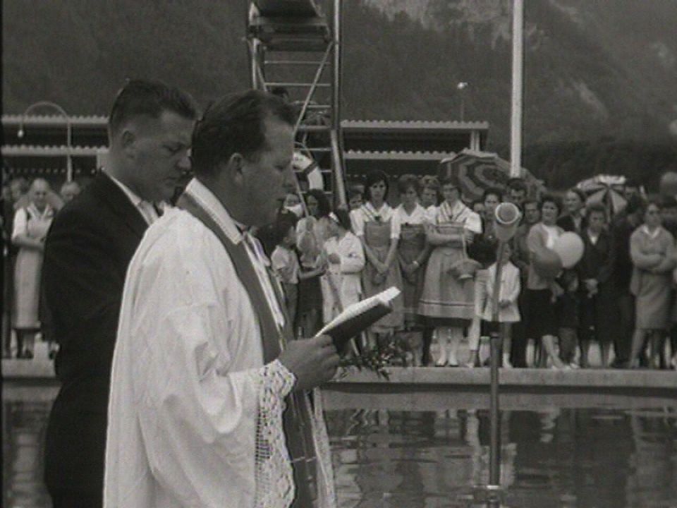 La piscine de Broc en 1963. [RTS]