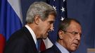 John Kerry et Sergueï Lavrov étaient réunis depuis jeudi à Genève. [Keystone]