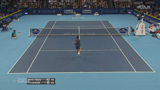Tennis - Tournoi de Bâle: Roger Federer a vaincu le Bulgare Gregor Dimitrov en demi-finale (6-3, 7-6) [RTS]