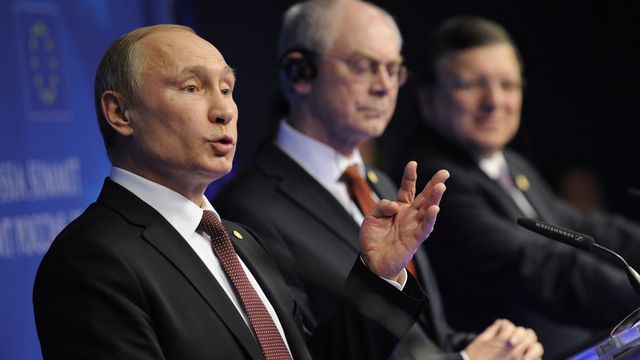 Vladimir Poutine est resté modéré à Bruxelles sur le sujet ukrainien. [John Thys - AFP]