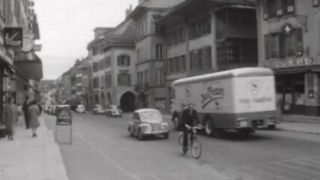 La ville de Moudon en 1960. [RTS]