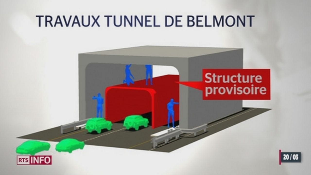 VD: une galerie sera aménagée dans le Tunnel de Belmont pour maintenir le trafic durant le chantier [RTS]