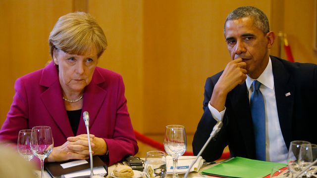 Angela Merkel et Barack Obama. [AP Photo/Charles Dharapak - Keystone]