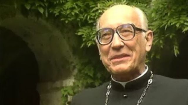 Mgr Henri Salina, abbé de Saint-Maurice, en 1991 [RTS]