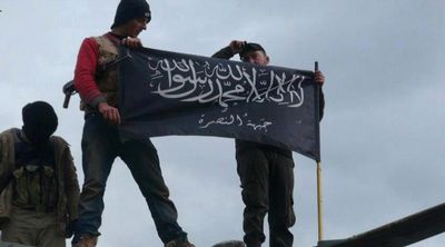 Des combattants du groupe Al-Nosra dans la province d'Idlib au nord de la Syrie. [Keystone]