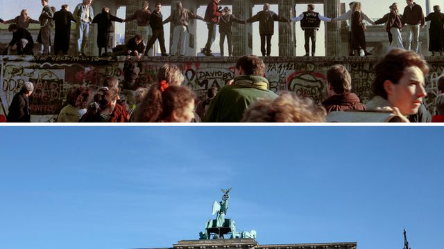 La porte de Brandebourg, devant laquelle des gens ont dansé le 9 novembre 1989, est toujours l'un des monuments emblématiques de la capitale allemande. [Markus Schreiber - AP]