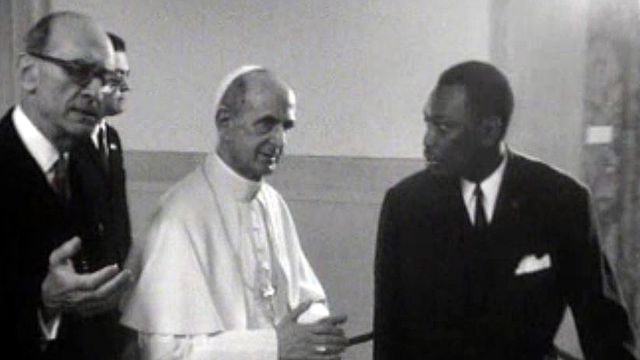 En juin 1969, Paul VI est en visite au siège de l'ONU à Genève. [RTS]