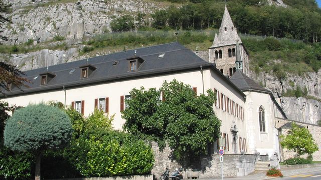 Vue extérieure de l'Abbaye de Saint-Maurice. [Olivier Roduit  - Abbaye de Saint-Maurice]
