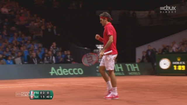 Finale, Gasquet - Federer (4-6, 2-6): Federer remporte ce deuxième set avec un nouveau jeu blanc [RTS]
