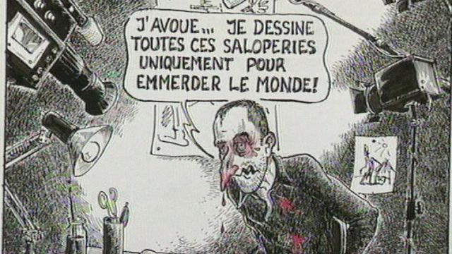 Les forçats de la mine, un dessin de Jean-Louis Baume, dessinateur de La Tuile. [RTS]