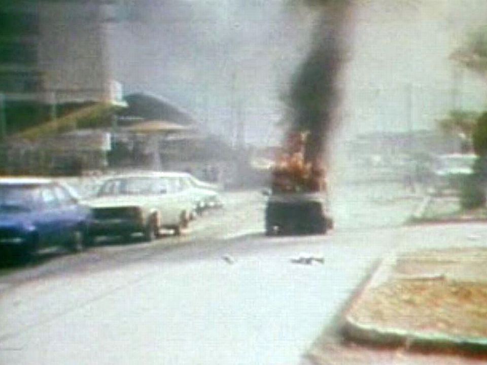 Un attentat à la voiture piégée, au coeur de Beyrouth, en 1982.