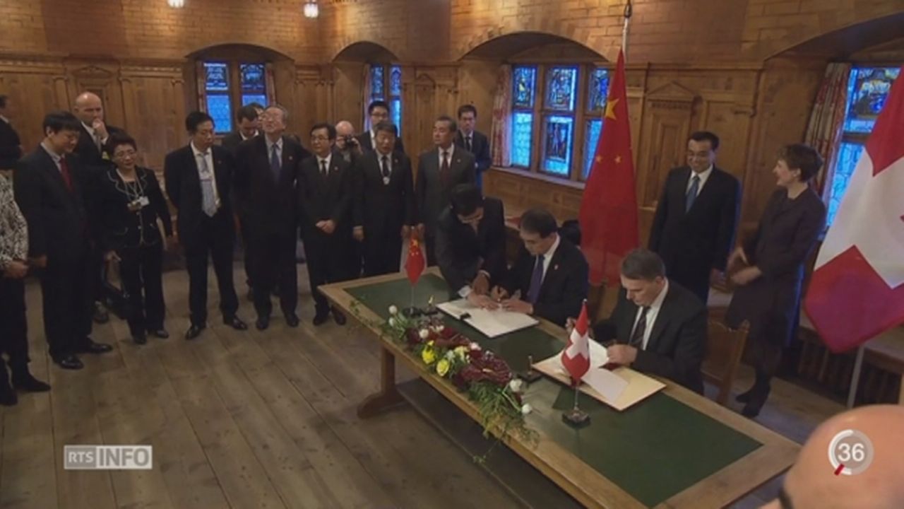 Un accord historique a été signé entre la Banque suisse et son homologue chinoise [RTS]