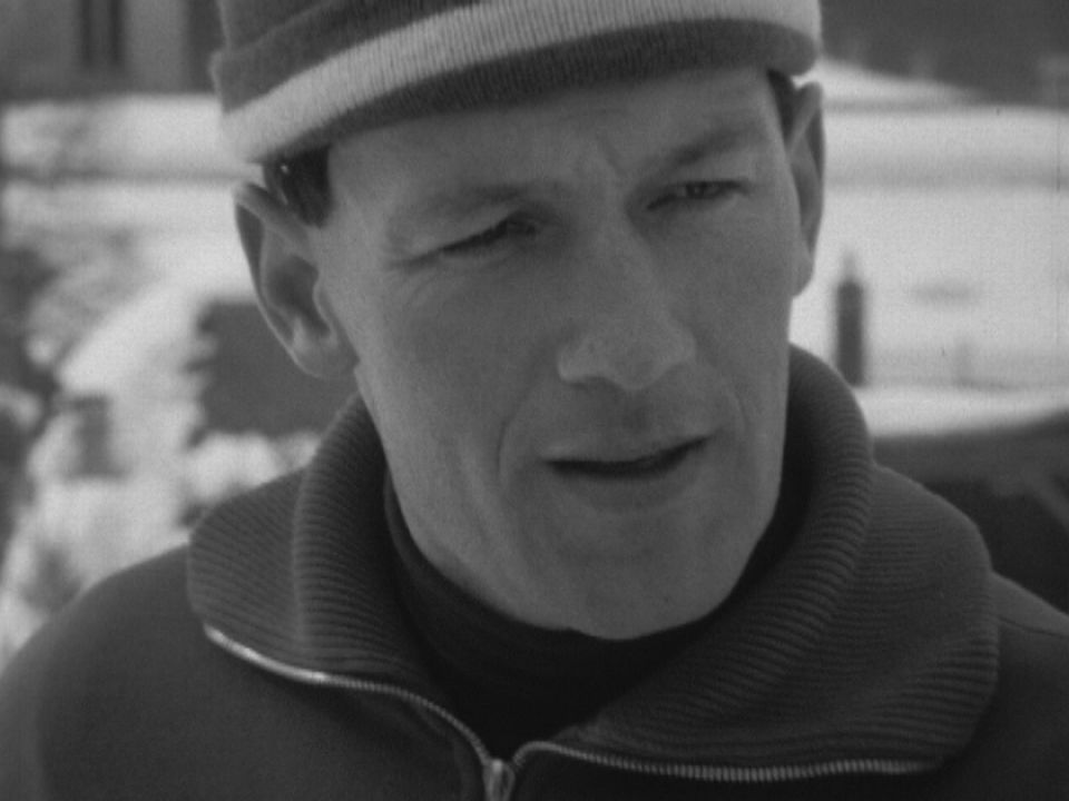 Portrait du fondeur de ski de fond Josef Haas en 1968. [RTS]