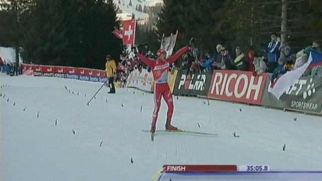 Dario Cologna, une star suisse du ski de fond en 2009. [RTS]