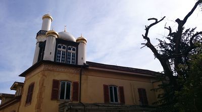 Le minaret de la maison Suchard à Serrières (NE). [Pierre-Yves Moret - RTS]