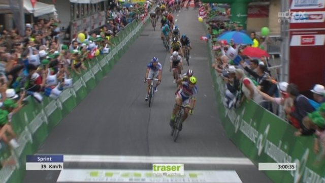 3e étape, Brunnen-Olivone: Peter Sagan s'impose devant Daniel Moreno Fernandez (2e) et Thibaut Pinot (3e) [RTS]