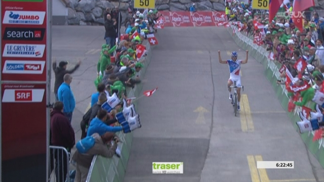 Tour de Suisse, 5e étape: victoire de Thibault Pinault qui prend également le maillot de leader à l'issue de cette rude étape de montagne [RTS]