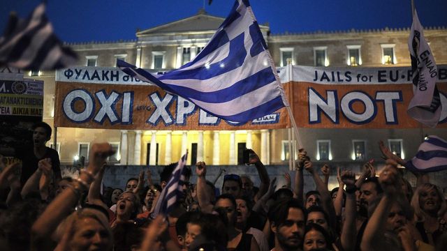 Les plupart des manifestants sont partisans du parti Syriza, au pouvoir en Grèce. [Fotis Plegas G. - EPA/Keystone]