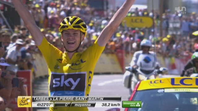 10e étape (Tarbes - La Pierre-Saint-Martin): le maillot jaune Chris Froome s’impose dans cette étape [RTS]