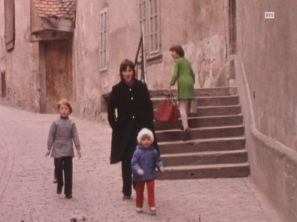 A la Rue d'Or à Fribourg en 1971. [RTS]