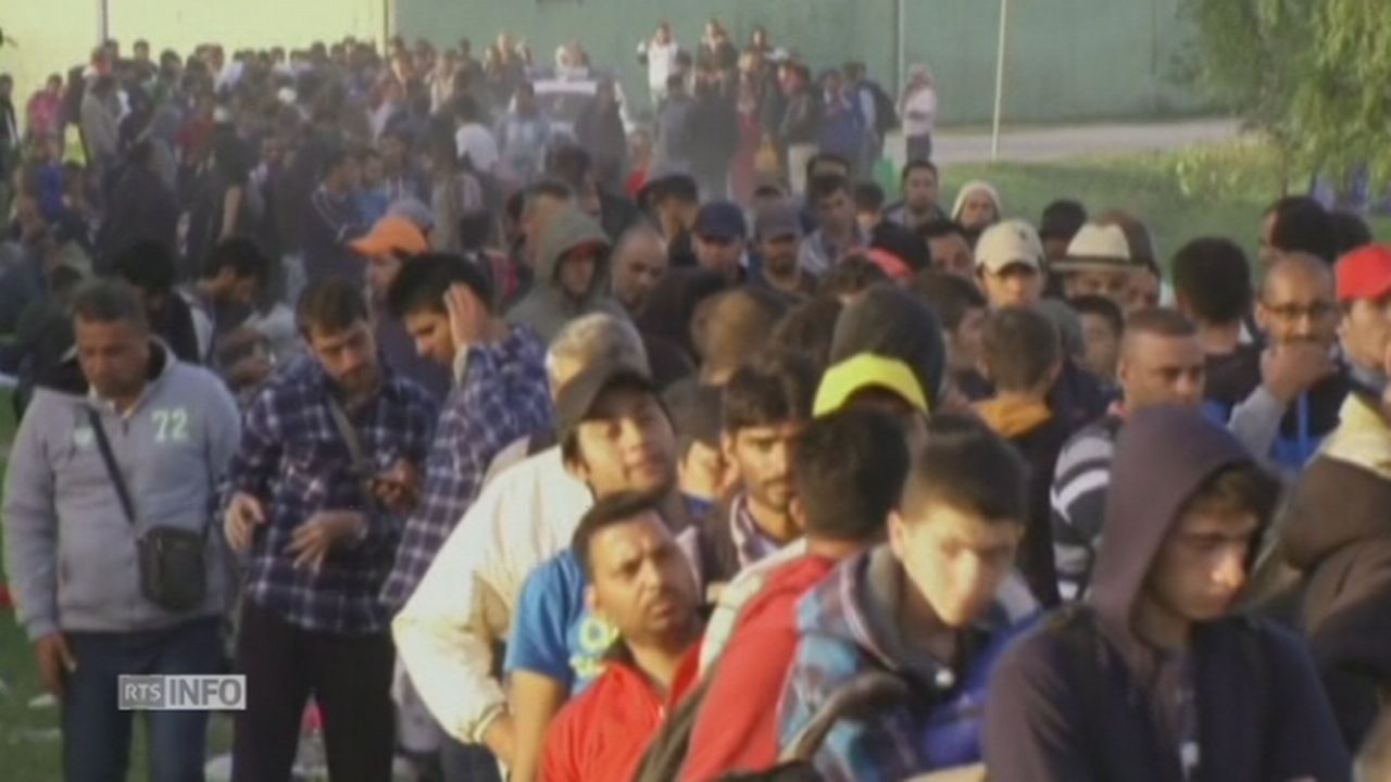 Migrants à la frontière entre la Serbie et la Croatie vendredi matin [RTS]