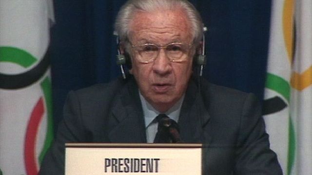 Le président du CIO Juan Antonio Samaranch en 1999. [RTS]