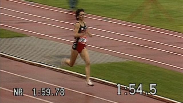 Sandra Gasser bat le record suisse du 1500 mètres début 1987. [RTS]