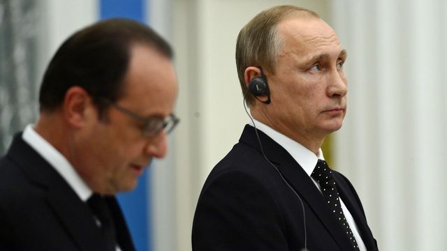François Hollande et Vladimir Poutine jeudi 26.11.2015 à Moscou. [Sefa Karacan - Sefa Karacan/AFP]