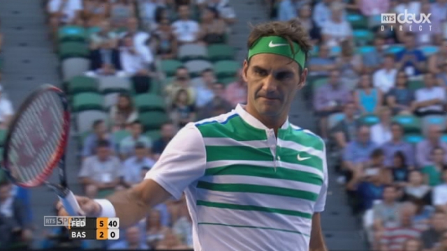 1er tour, Roger Federer (SUI) - Nikoloz Basilashvili (GEO) (6-2): SetFederer [RTS]
