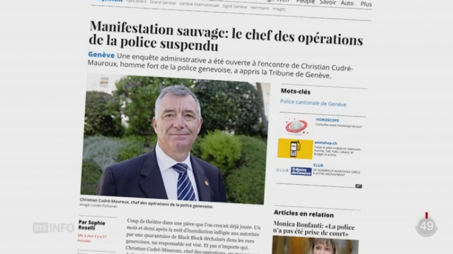 GE: le chef des opérations policières Christian Cudré-Mauroux a été suspendu [RTS]
