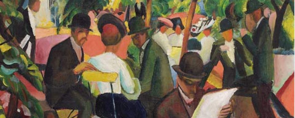 August Macke, "Gartenrestaurant", 1912. [August Macke, "Gartenrestaurant", 1912. - Kunstmuseum Bern]