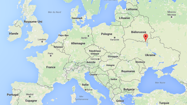 Tchernobyl se trouve tout au nord de l'Ukraine, à la frontière avec la Biélorussie. [Google Maps]