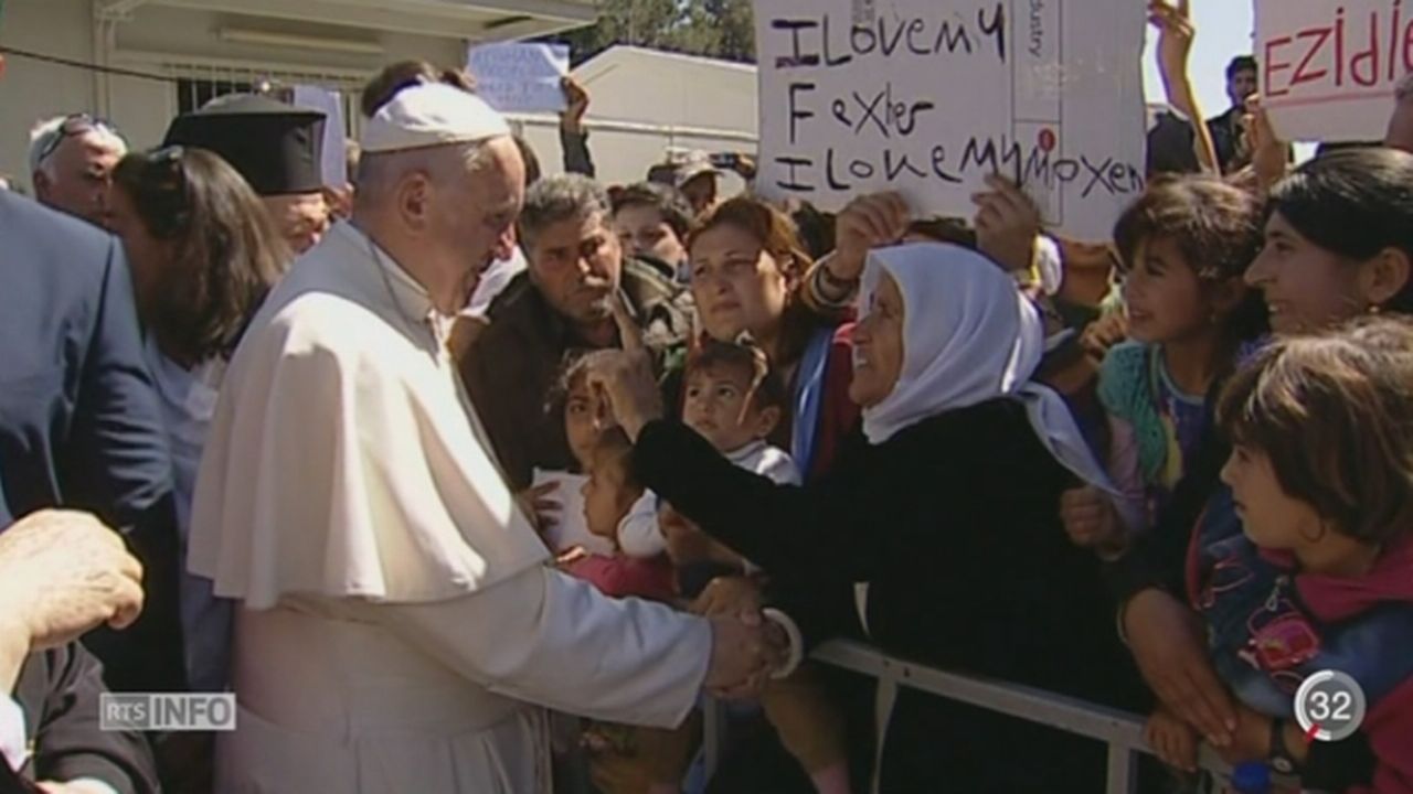 Grèce: le pape François a ramené trois familles syriennes après sa visite sur l’île de Lesbos [RTS]