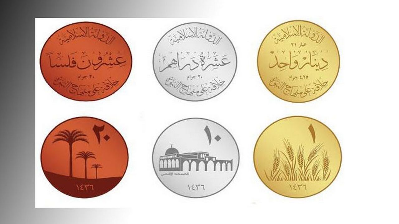 Des exemples de la monnaie annoncée par l'Etat islamique circulent sur les réseaux sociaux. [Twitter]