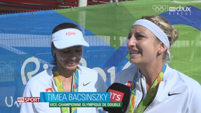 Tennis, finale double dames: RUS-SUI (6-4, 6-4): réaction à chaud de Timea Bacsinszky après la finale [RTS]