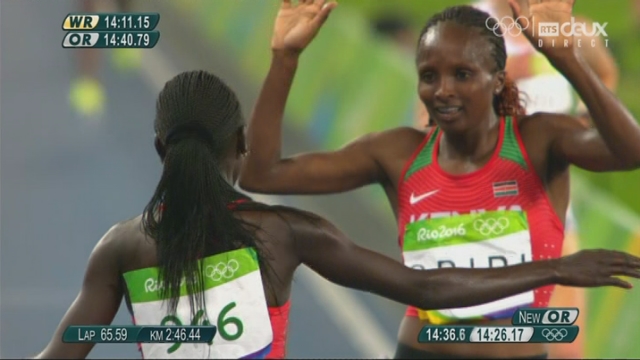Finale dames, 5000 mètres: victoire de Vivian Scheruiyot (KEN) qui établit un nouveau record olympique [RTS]