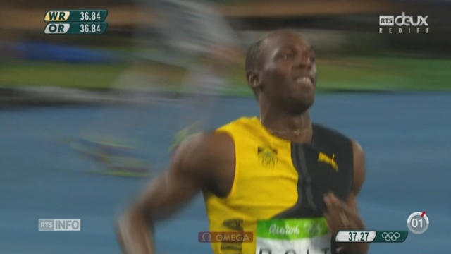 Athlétisme messieurs: troisième triplé olympique pour Usain Bolt (JAM) [RTS]