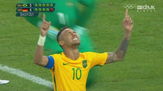 Football messieurs, BRA-GER (tb 2-1): Neymar offre la victoire et la médaille d'or à son équipe [RTS]