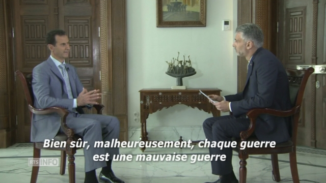 Extrait de l'interview de Bachar al-Assad par SRF [RTS]
