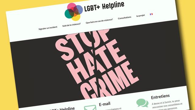 Le site vise à mieux recenser les actes de violence liés à l'orientation sexuelle. [lgbt-helpline.ch]
